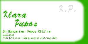 klara pupos business card